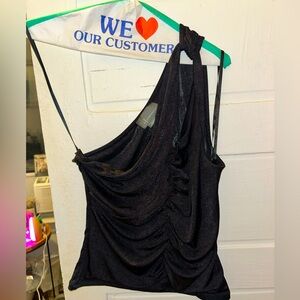 ONE SHOULDER SHIMMER TOP